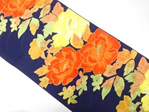 本場筑前博多　牡丹模様織り出し　名古屋帯